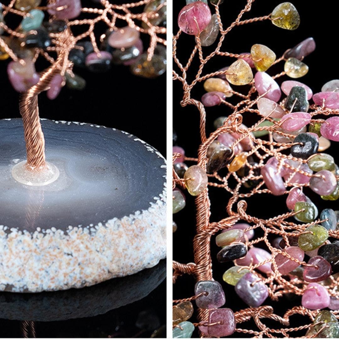 Arbre de Vie Tourmaline Agate fait main 3 tailles - Biloria