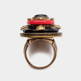 Bague Agate Rouge et Noir Vintage Protection - Biloria