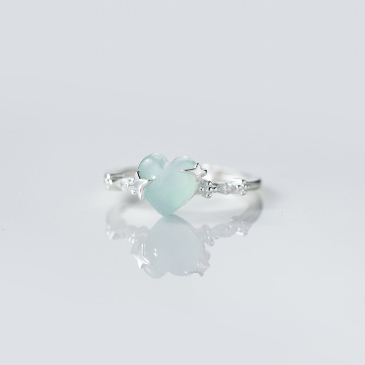 Bague Aigue-marine Cœur Étoilé en Argent 925 - Biloria