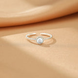 Bague Aigue-Marine en Argent S925 Ajustable pour Méditation - Biloria