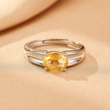 Bague Citrine Flamme Solaire Argent 925 - Biloria