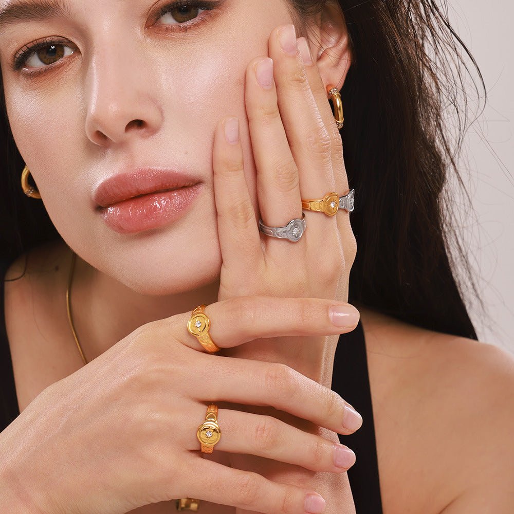 Bague Cœur Ajustable – Symbole d'Amour et d'Étoile - Biloria