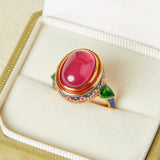 Bague Cornaline Abondance en Argent Plaqué Or - Biloria