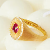 Bague Cornaline Argent Plaqué Or Énergisante – Femme - Biloria