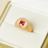 Bague Cornaline Argent Plaqué Or Énergisante – Femme - Biloria