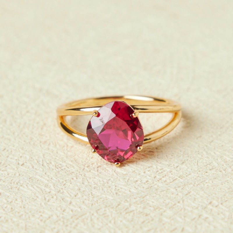 Bague Cornaline Argent Plaqué Or – Vitalité et Créativité - Biloria
