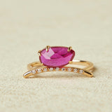 Bague Cornaline en Argent Plaqué Or pour Confiance et Créativité - Biloria