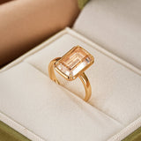 Bague Cristal de Roche et Corindon Rose Ajustable - Biloria