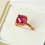 Bague en Cornaline et Argent Plaqué Or – Bijou Rétro - Biloria