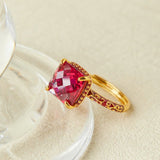 Bague en Cornaline et Argent Plaqué Or – Bijou Rétro - Biloria