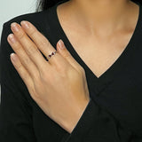 Bague Grenat Cœur Nœud Argent 925 Lithothérapie - Biloria