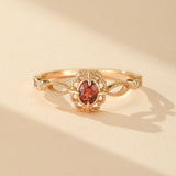 Bague Grenat Rouge – Bijou Argent Plaqué Or pour Femme - Biloria