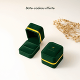 Bague Jade avec Pierre Naturelle en Argent Plaqué Or - Biloria