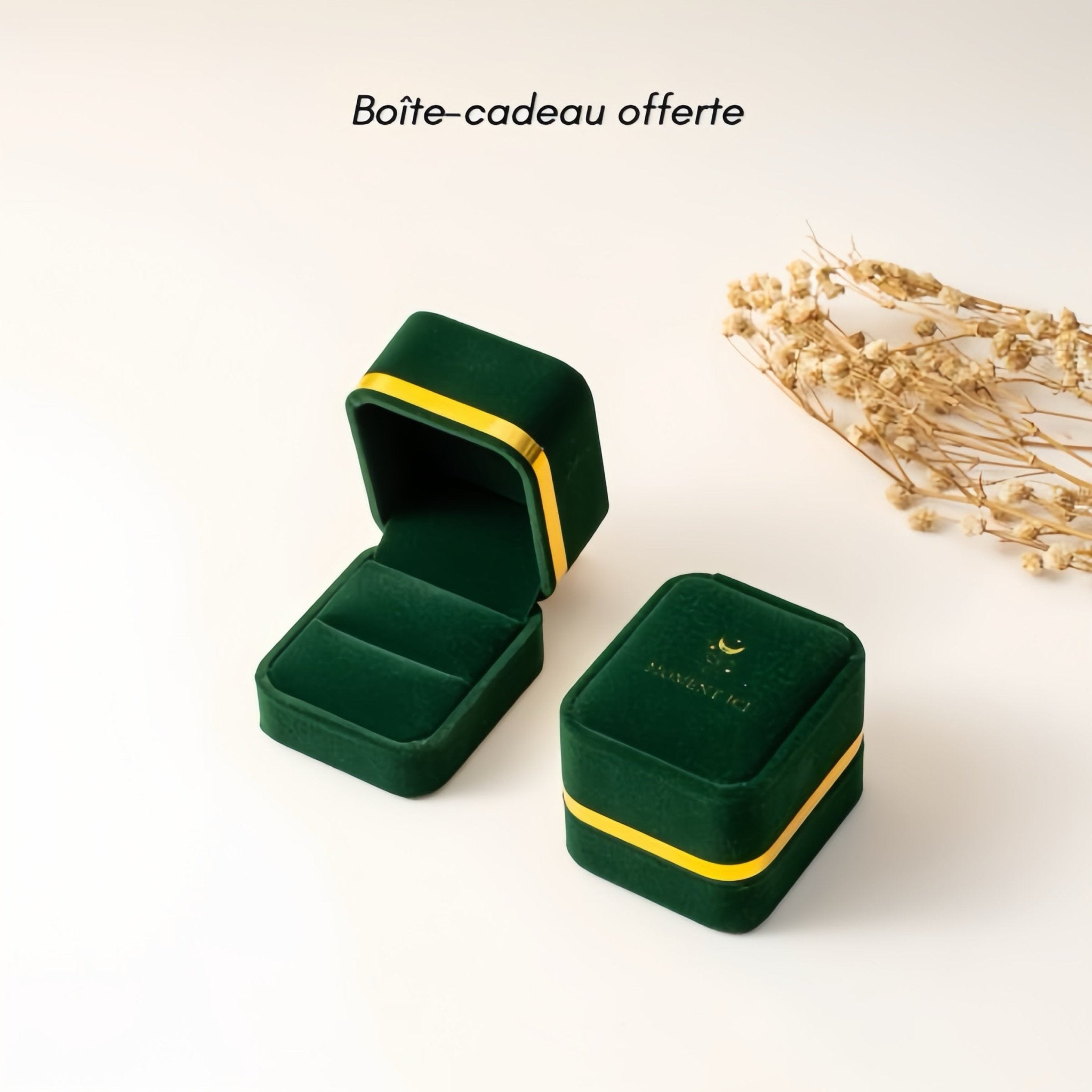 Bague Jade et Zircon en Argent Plaqué Or, Bijou Ajustable - Biloria