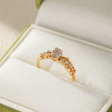 Bague Labradorite et Cordiérite en Argent Plaqué Or - Biloria