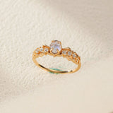 Bague Labradorite et Cordiérite en Argent Plaqué Or - Biloria