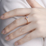 Bague Labradorite Irisée Argent Plaqué Or Taille FR50 FR57 - Biloria