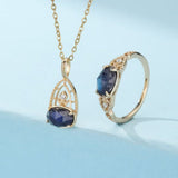 Bague Labradorite Lapis Lazuli Zircon – Argent Plaqué Or - Biloria