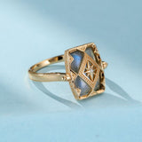 Bague Labradorite Mystère d'Aurore – Argent Plaqué Or - Biloria