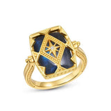 Bague Labradorite Mystère d'Aurore – Argent Plaqué Or - Biloria