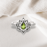 Bague Lotus Le Renouveau en Argent S925 avec Zircon - Biloria