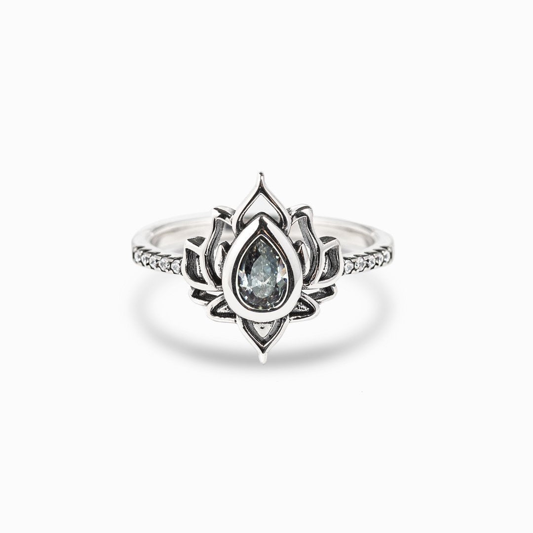 Bague Lotus Le Renouveau en Argent S925 avec Zircon - Biloria