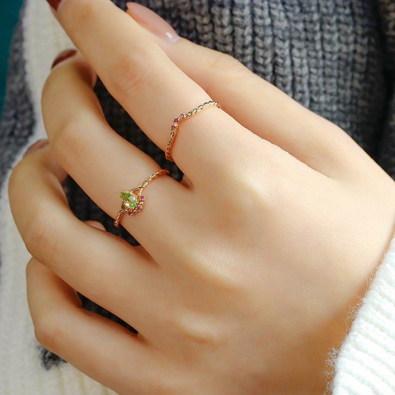 Bague Péridot et Cornaline : confiance et créativité - Biloria