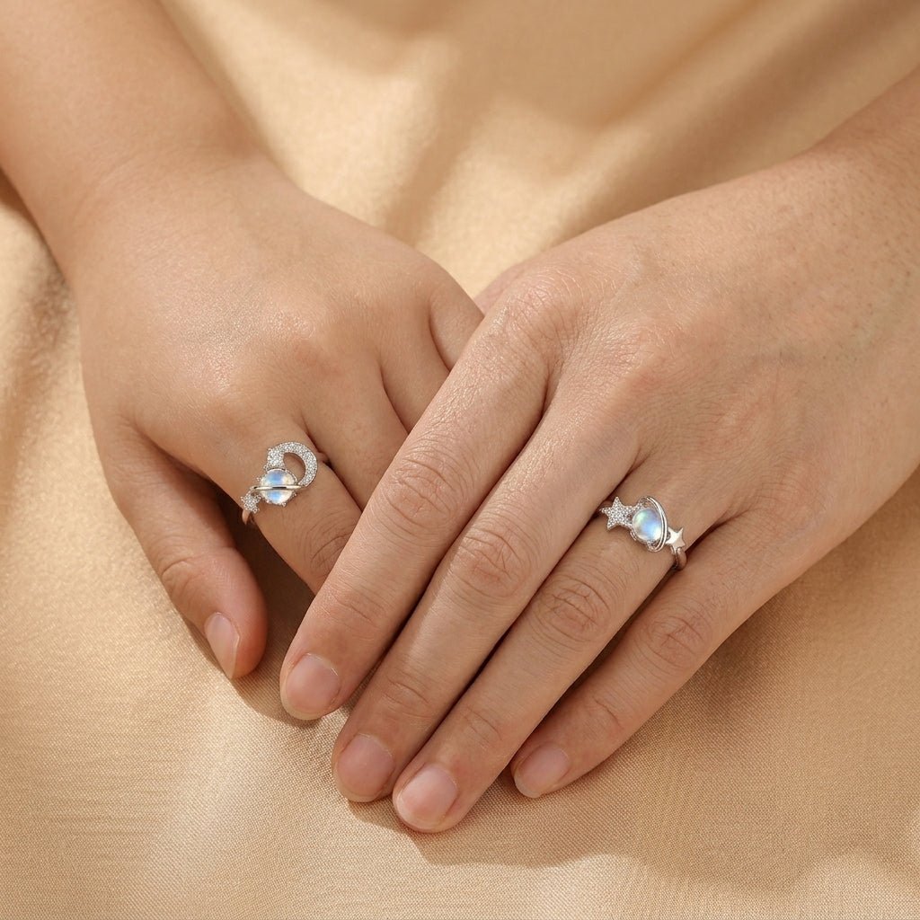 Bague Pierre de Lune Ajustable – Bijou Argent 925 Féminin - Biloria
