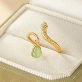 Bague Serpent Jade Bijou Bureau Tendance - Biloria