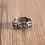 Bague Six Mantras Argent 925 Femme Homme Ajustable - Biloria