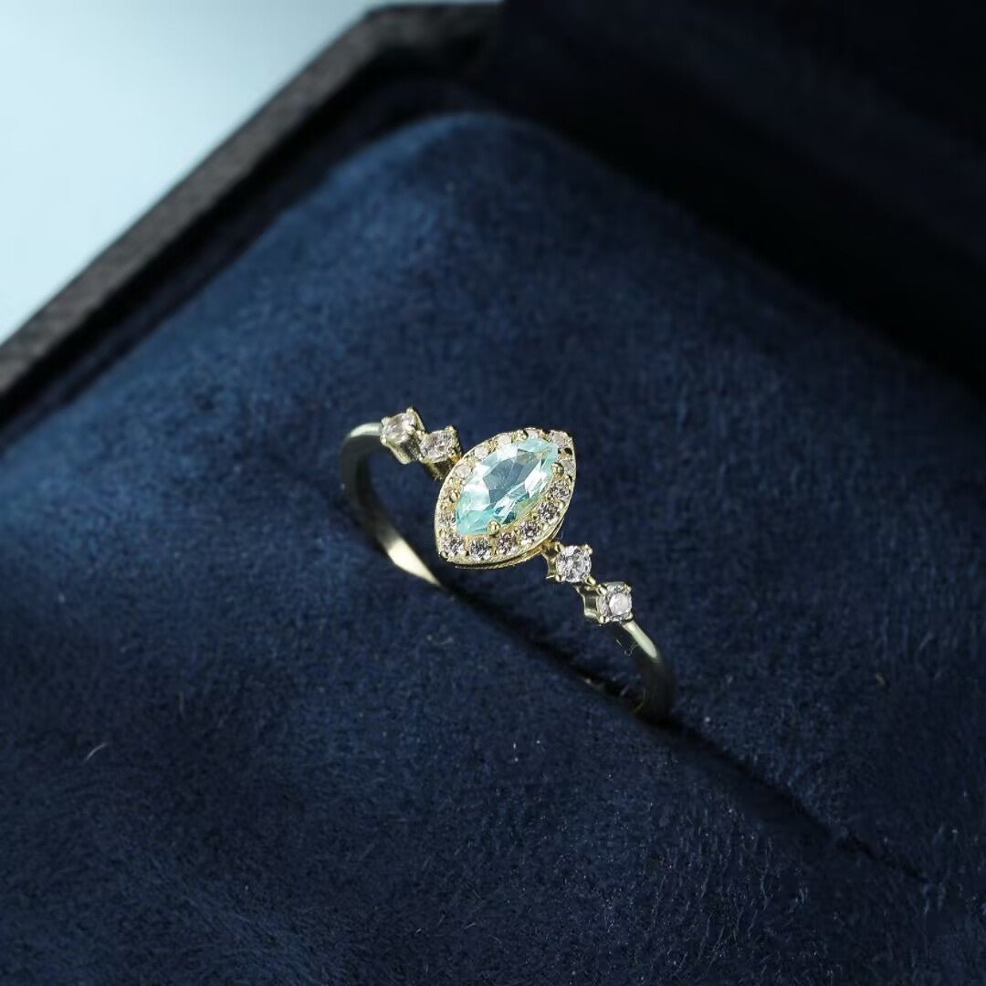 Bague Topaze Bleue Argent 925 – Bijou Cadeau pour Femme - Biloria