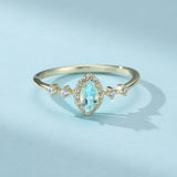 Bague Topaze Bleue Argent 925 – Bijou Cadeau pour Femme - Biloria