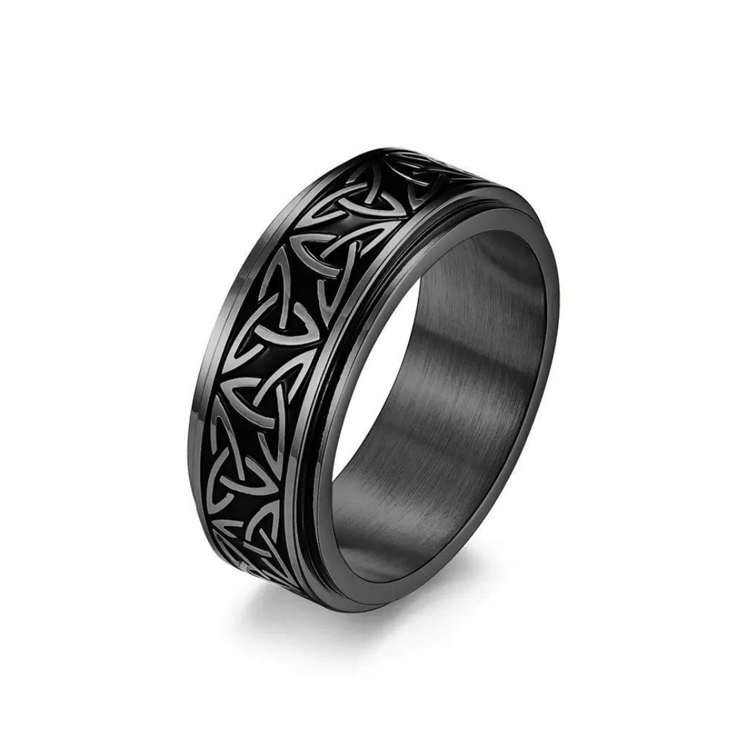 Bague Tournante Triquetra Acier Inoxydable Équilibre Celtique - Biloria