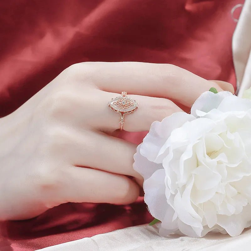 Bague vintage zircon et nacre argent plaqué or – Nostalgia - Biloria
