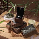 Boîte Cadeau Lin Vert Foncé – Écrin Zen pour Bijoux - Biloria
