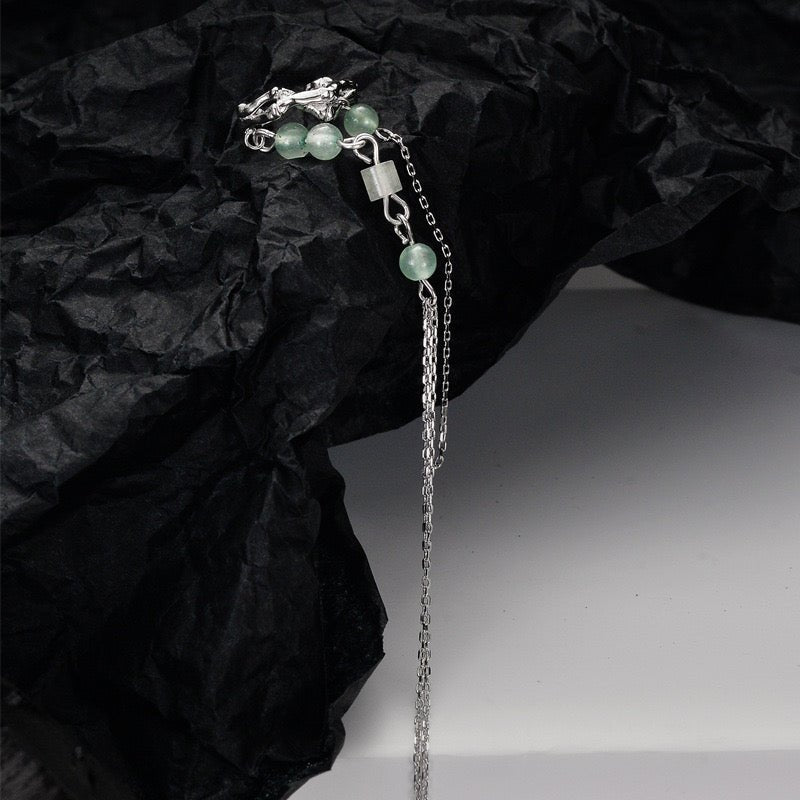Boucle d'Oreille Aventurine et Bambou en Argent 925 – Sérénité - Biloria