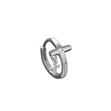 Boucle d'Oreille Croix Homme Argent 925 Zircon Blanc - Biloria