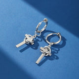 Boucle d'Oreille Homme Croix Lien Éternel Acier Inoxydable - Biloria