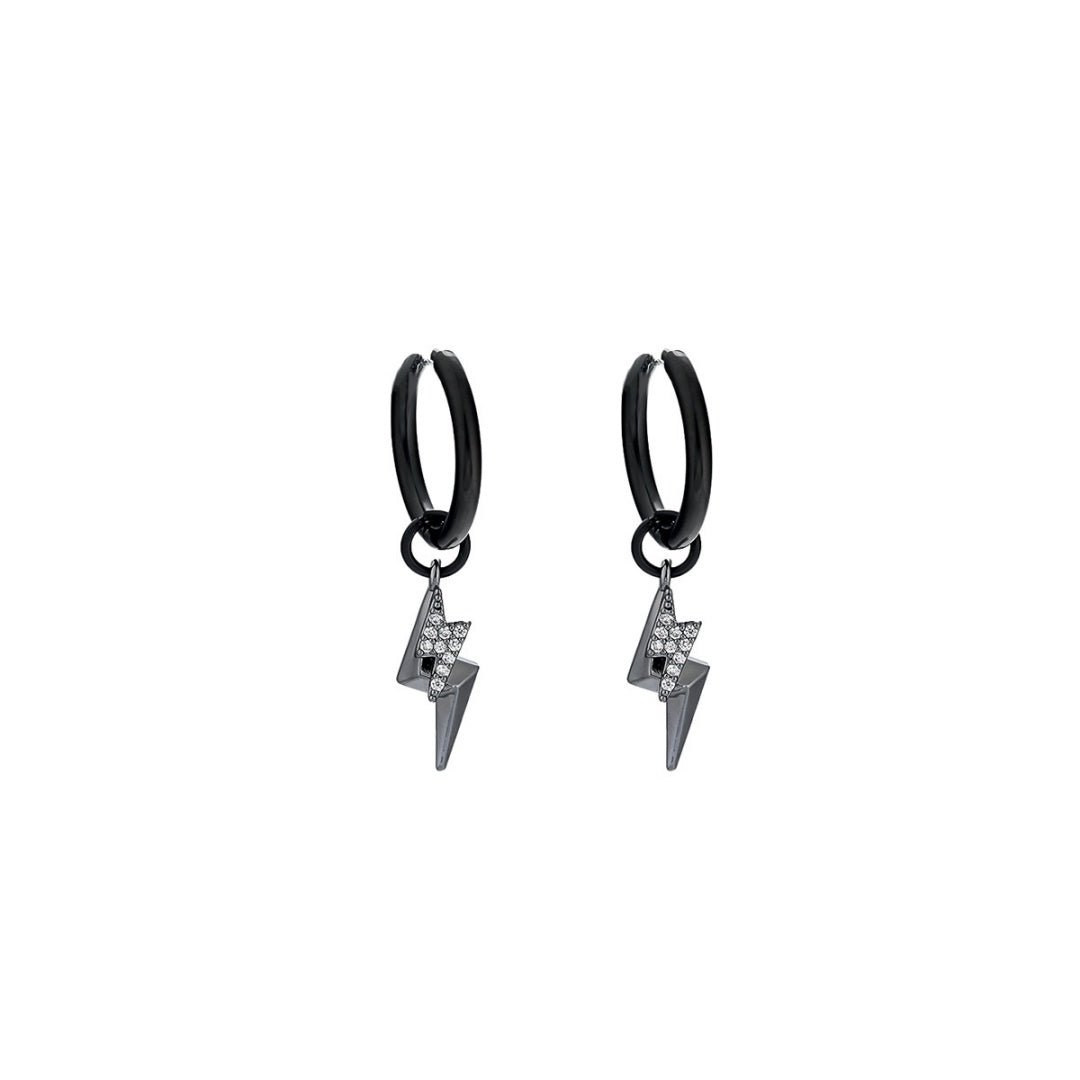 Boucle d'Oreille Homme Éclair – Bijou Acier Inoxydable - Biloria