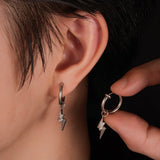 Boucle d'Oreille Homme Éclair – Bijou Acier Inoxydable - Biloria