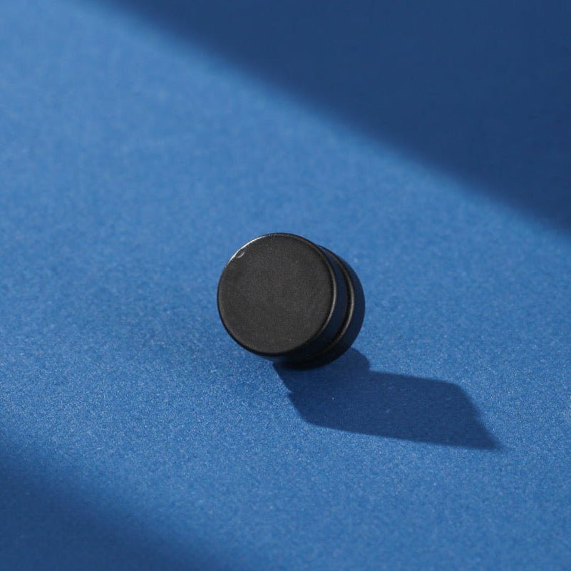 Boucle d'Oreille Magnétique Homme Cercle Noir - Biloria