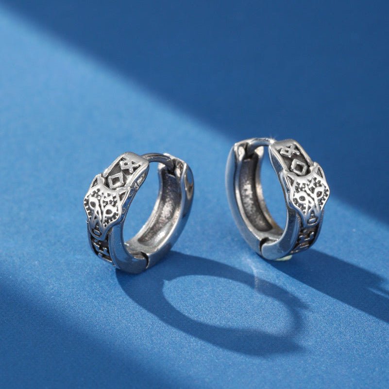 Boucle d'Oreille Viking Crâne Rune – Protection et Force - Biloria