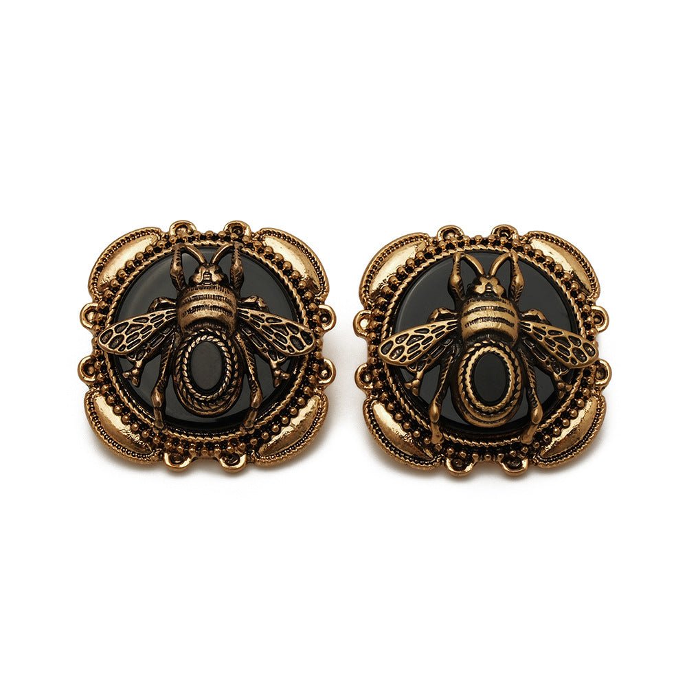 Boucles d'oreilles Agate Abeille Royale - Bijoux Nature et Vintage - Biloria