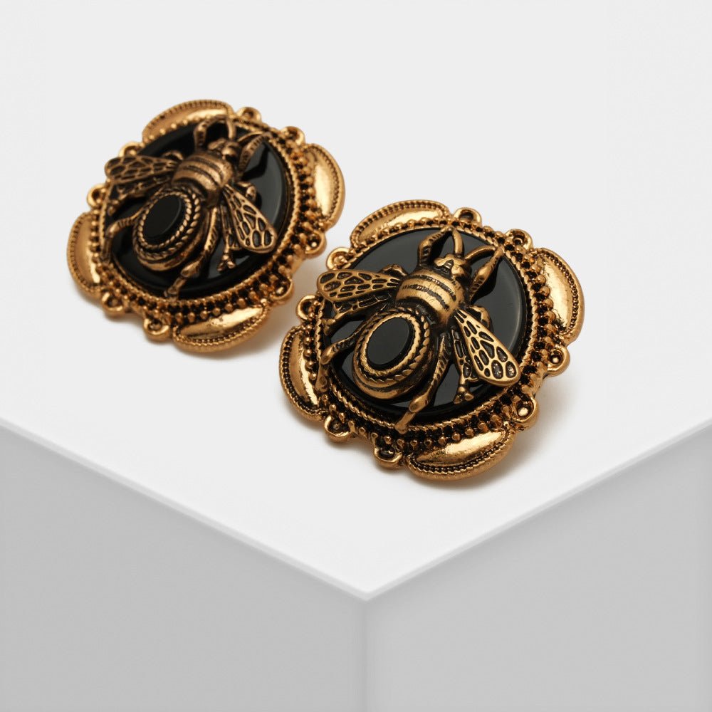 Boucles d'oreilles Agate Abeille Royale - Bijoux Nature et Vintage - Biloria