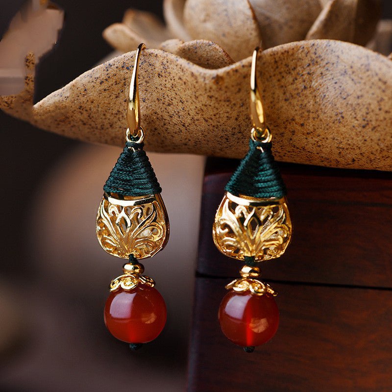 Boucles d'Oreilles Agate Plaqué Or | Cadeau Force Intérieure - Biloria
