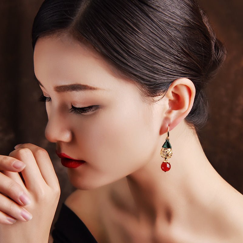 Boucles d'Oreilles Agate Plaqué Or | Cadeau Force Intérieure - Biloria