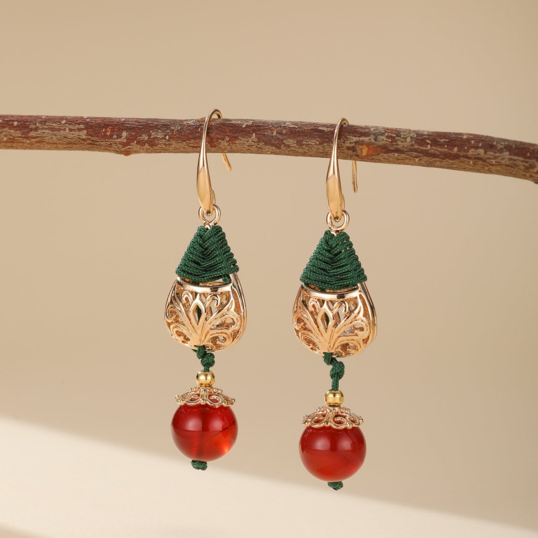 Boucles d'Oreilles Agate Plaqué Or | Cadeau Force Intérieure - Biloria