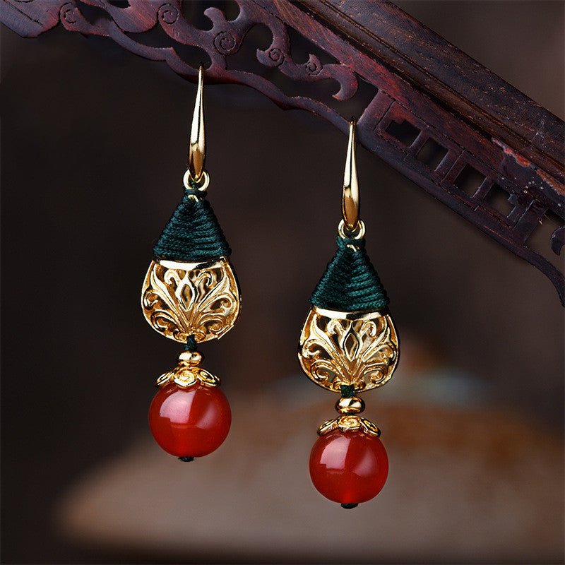 Boucles d'Oreilles Agate Plaqué Or – Force Sereine et Équilibre - Biloria