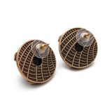Boucles d'Oreilles Agate Rouge et Noire - Bijou Vintage Tendance - Biloria