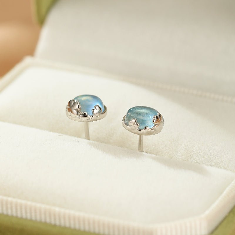 Boucles d'oreilles Aigue Marine Argent S925 Taille L - Biloria